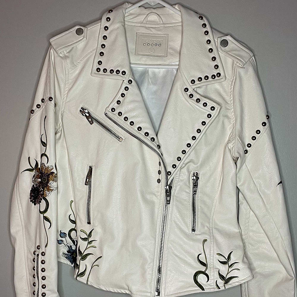 BlankNYC Embroidered Leather Jacket